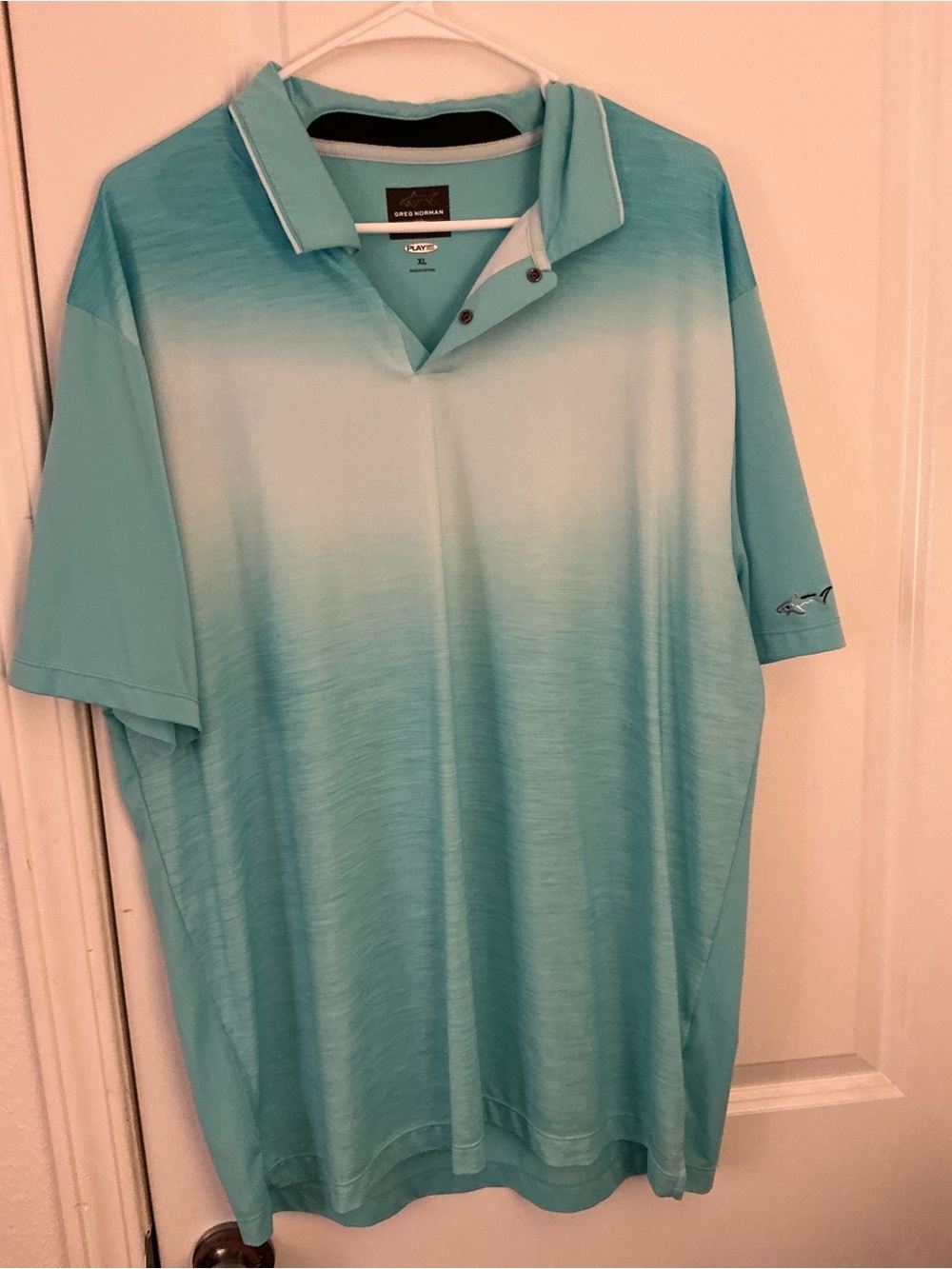 Greg Norman Collection Men’s Ombre Polo Shirt - Aqua XL